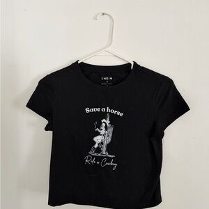 SHEIN Black Western Graphic Tee